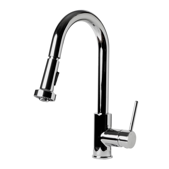 ALFI Brand Polished Chrome Sensor Gooseneck Pull Down Kitchen Faucet