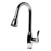 Polished Chrome Gooseneck Pull Down Kitchen Faucet with Spray