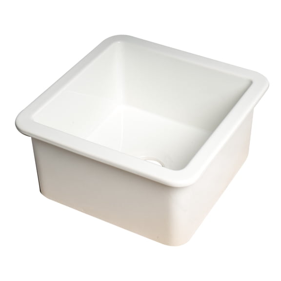 White Square 18" x 18" Undermount / Drop In Fireclay Prep Sink