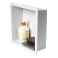thumbnail image 1 of ALFI brand 12" x 12" White Matte Stainless Steel Square Single Shelf Bath Shower Niche, 1 of 12