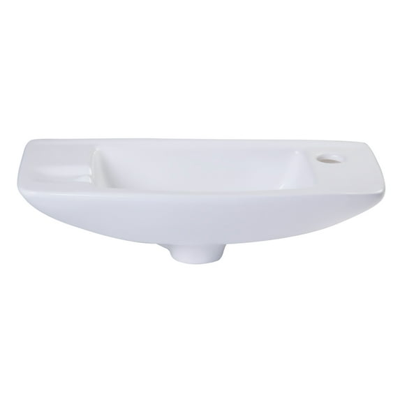 ALFI brand AB103 Small White Wall Mounted Porcelain Bathroom Sink Basin