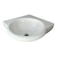 thumbnail image 1 of ALFI brand AB104 White 15" Round Corner Wall Mounted Porcelain Bathroom Sink, 1 of 6