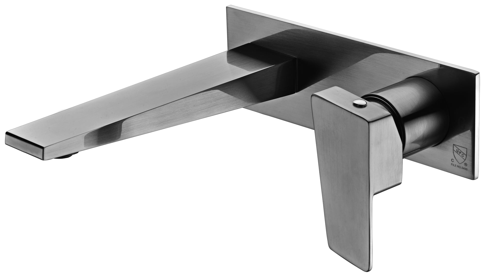 Brushed Nickel Wall Mounted Single Handle Bathroom Faucet