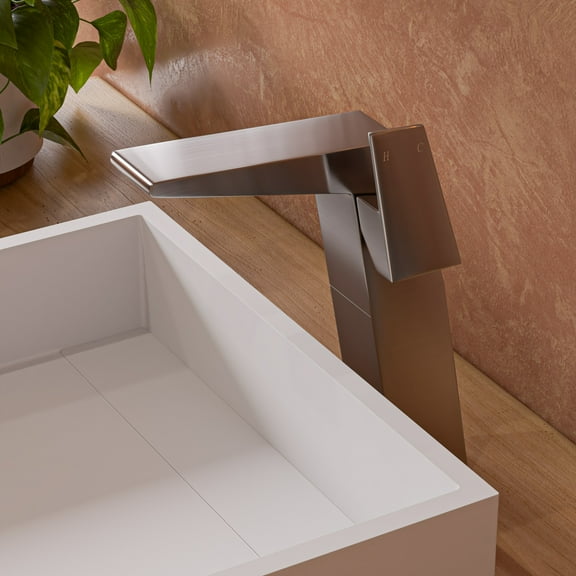 ALFI brand AB1475-BN Brushed Nickel Single Hole Tall Bathroom Faucet