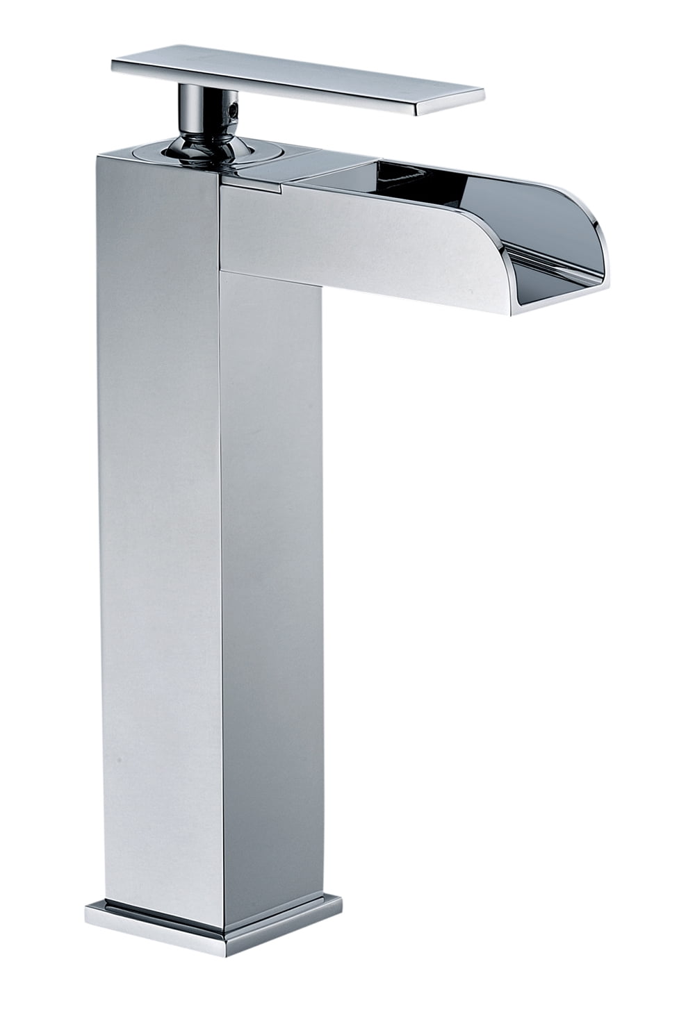 Polished Chrome Tall Single-Hole Waterfall Bathroom Faucet