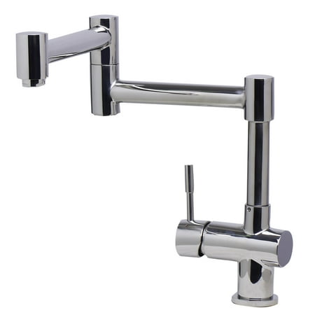 ALFI brand AB2038-PSS Solid Polished Stainless Steel Retractable Single Hole Kitchen Faucet