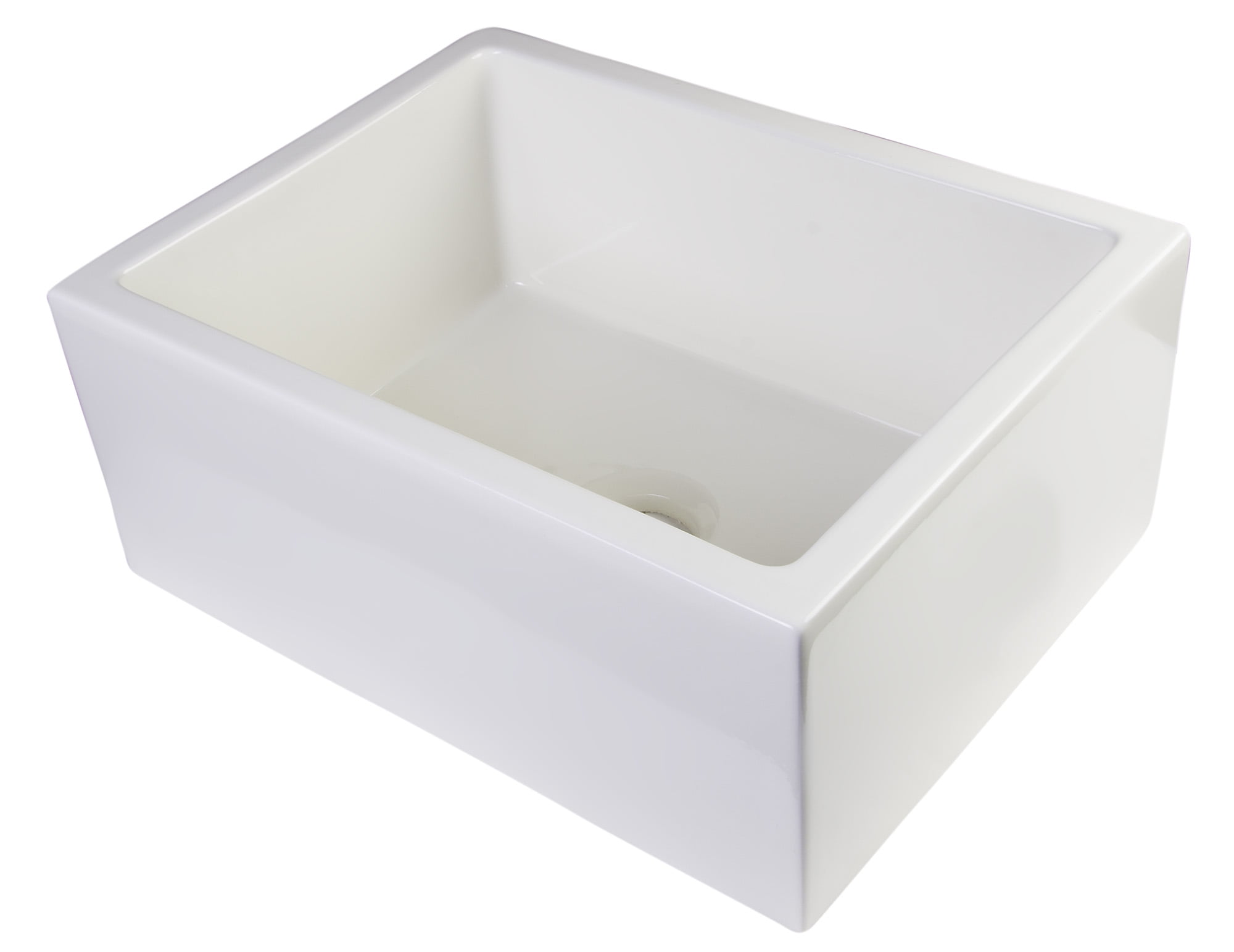 24'' Biscuit Fireclay Farmhouse Apron Single Bowl Sink