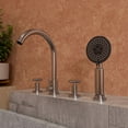 thumbnail image 1 of ALFI brand AB2503-BN Brushed Nickel Deck Mounted Tub Filler with Hand Held Showerhead, 1 of 10