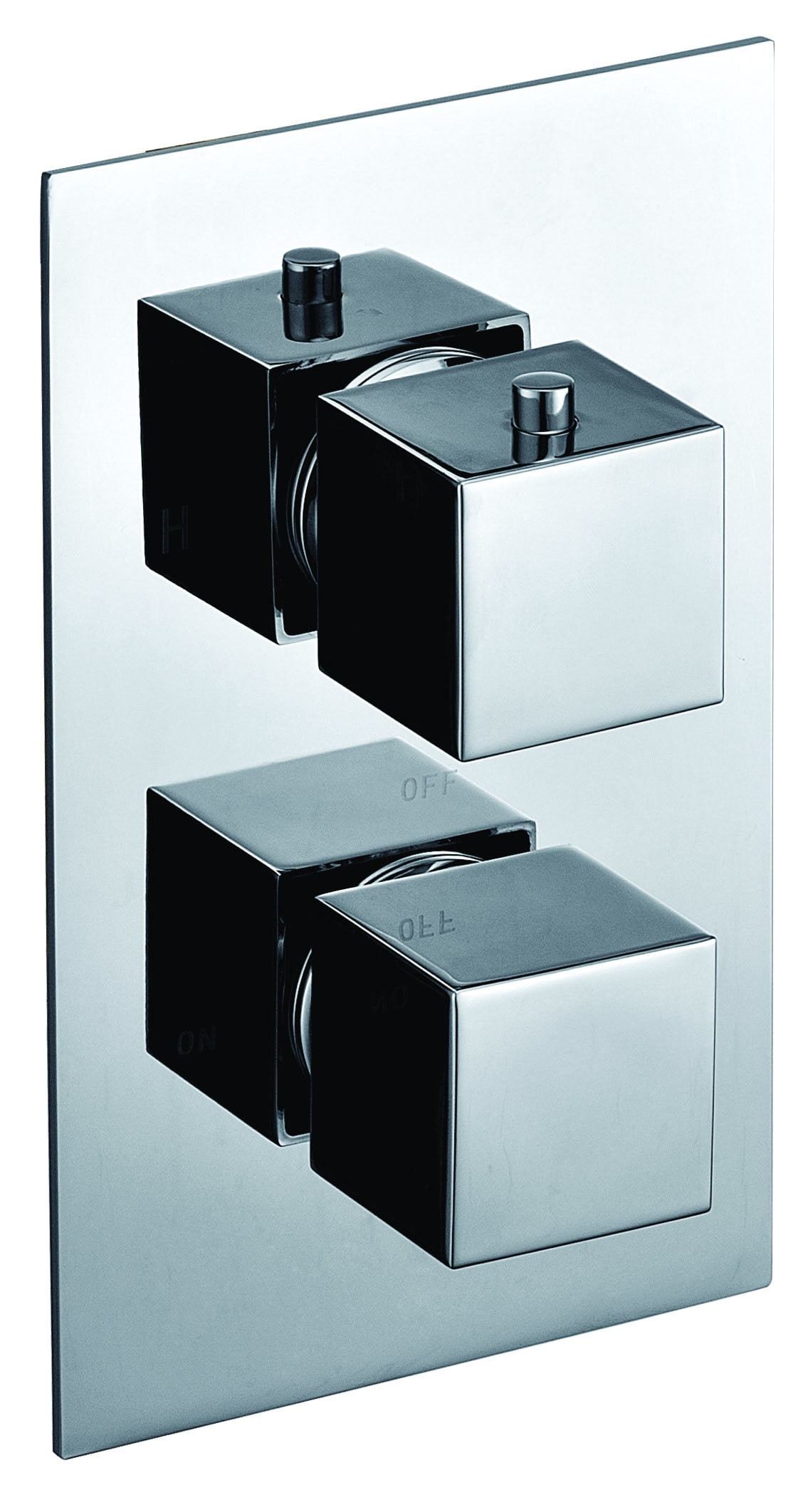 Polished Chrome Square Knob Thermostatic Shower Mixer