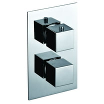 ALFI brand AB2601-PC Polished Chrome Square Knob 1 Way Thermostatic Shower Mixer