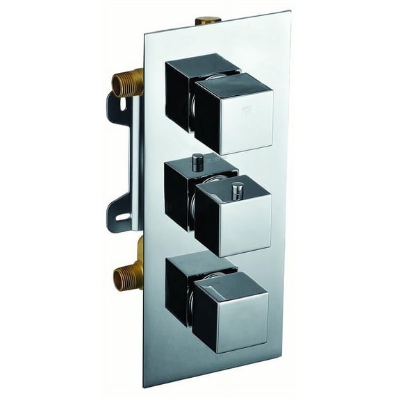 ALFI brand AB2701-PC Polished Chrome Square 2 Way Thermostatic Shower Mixer