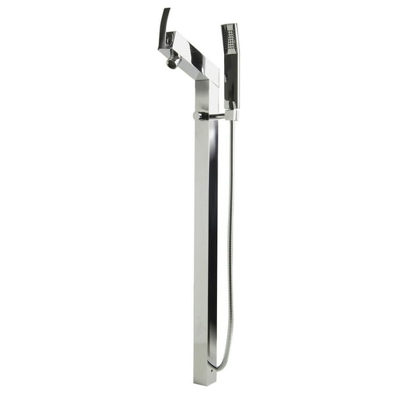 ALFI brand AB2728-PC Polished Chrome Floor Mounted Tub Filler + Mixer /w additional Hand Held Shower Head