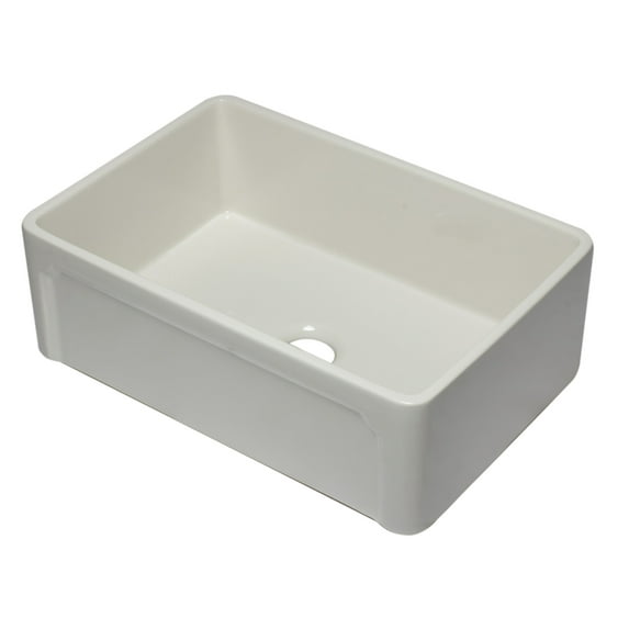 ALFI brand AB3020SB-B 30 inch Biscuit Reversible Single Fireclay Farmhouse Kitchen Sink