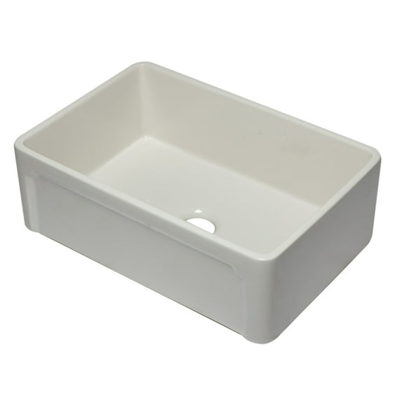 ALFI brand AB3020SB-B 30 inch Biscuit Reversible Single Fireclay Farmhouse Kitchen Sink
