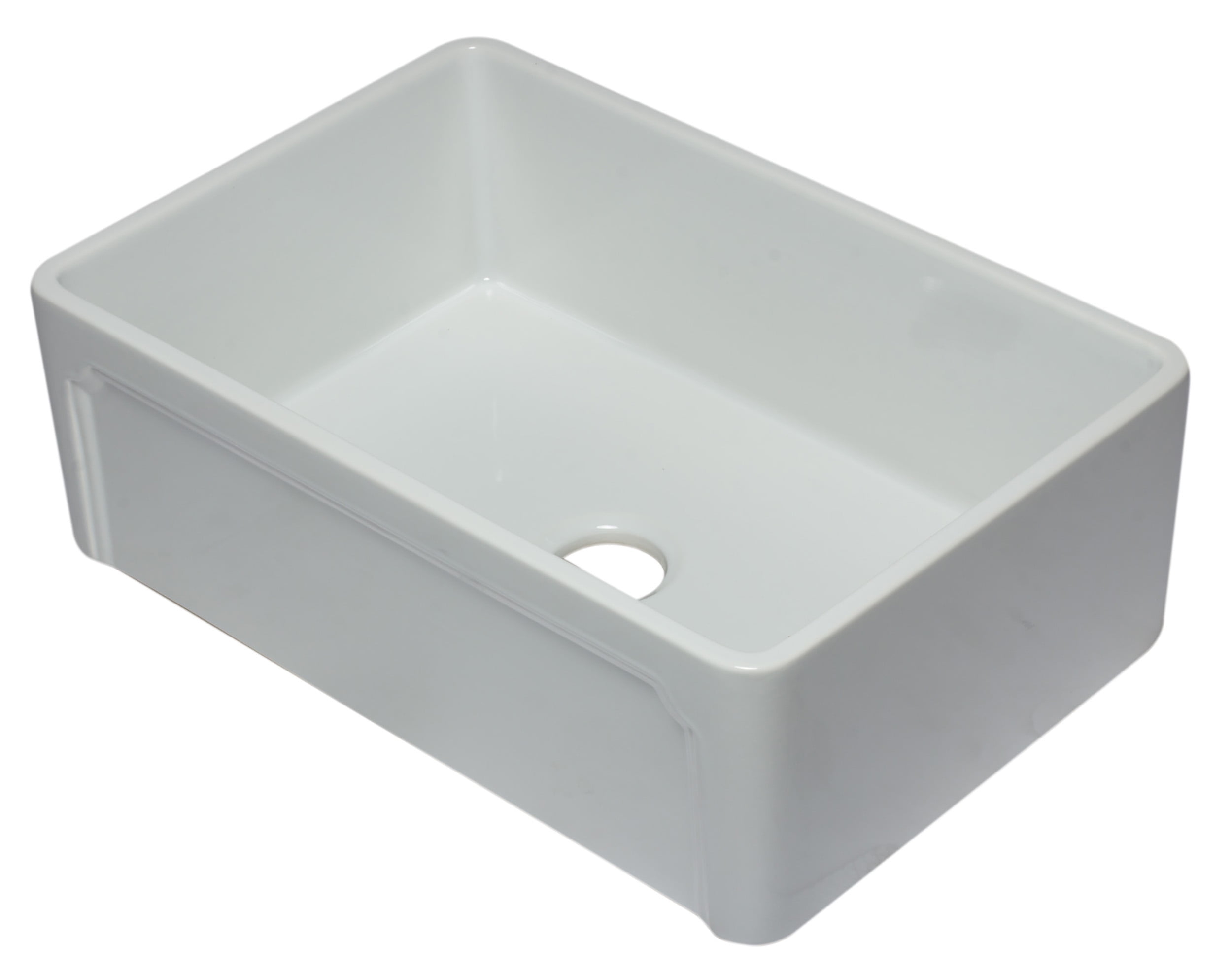 30'' White Fireclay Single Bowl Farmhouse Sink