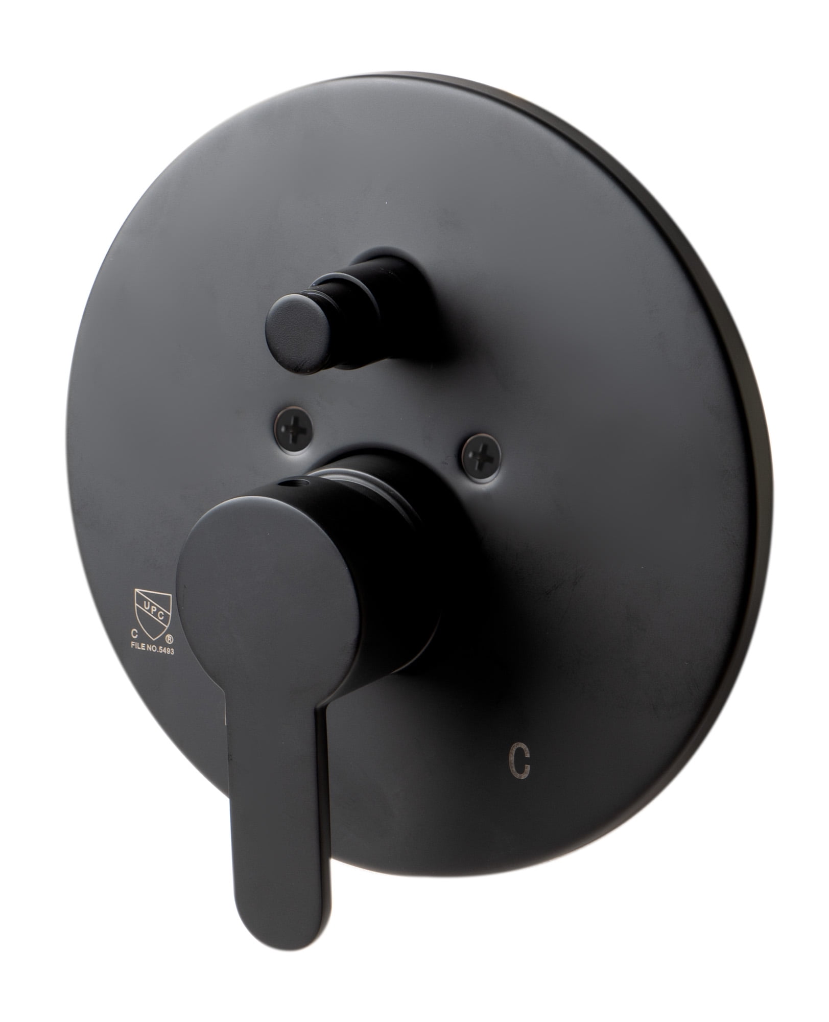 Matte Black Wall-Mounted Shower Valve with Lever Handle