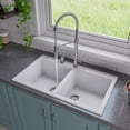 thumbnail image 1 of ALFI brand AB3420DI-W White 34" Drop-In Double Bowl Granite Composite Kitchen Sink, 1 of 11
