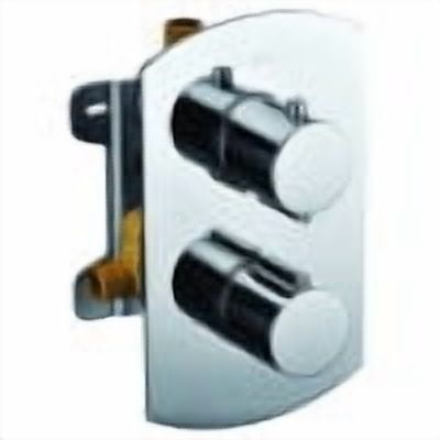 ALFI brand AB3809-PC Polished Chrome Round Knob 1 Way Thermostatic Shower Mixer