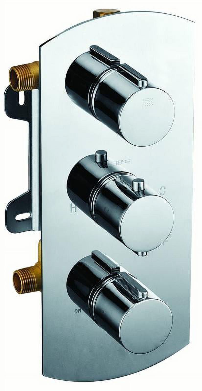 Polished Chrome Round 2-Way Thermostatic Shower Mixer