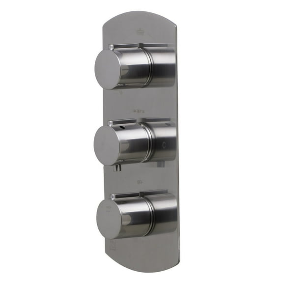 ALFI brand AB4001-BN Brushed Nickel Concealed 3-Way Thermostatic Valve Shower Mixer Round Knobs