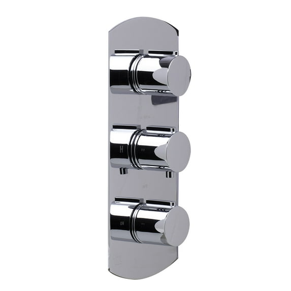 ALFI brand AB4001-PC Polished Chrome Concealed 3-Way Thermostatic Valve Shower Mixer Round Knobs