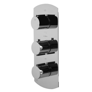 ALFI brand AB4101-PC Polished Chrome Concealed 4-Way Thermostatic Valve Shower Mixer /w Round Knobs
