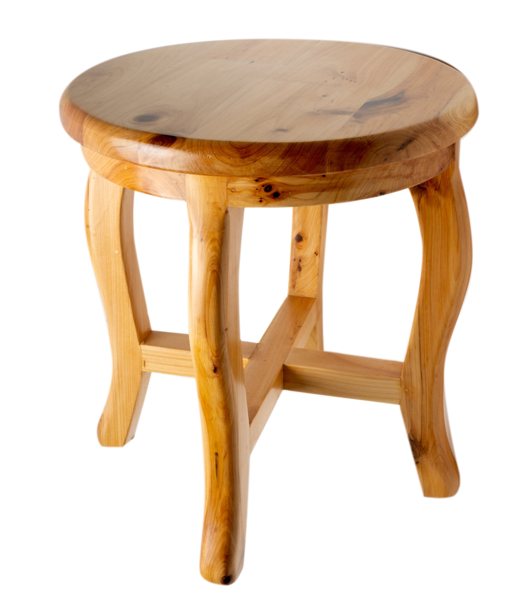 Natural Cedar Wood Round Freestanding Bathroom Stool