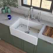 ALFI العلامة التجارية AB510-W White 30 معاصر ناعم مئزر Fireclay Farmhouse Kitchen Sink