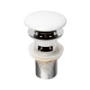 White Ceramic and Brass Mushroom Pop-Up Drain for Sinks