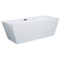 thumbnail image 1 of ALFI brand AB8833 59 inch White Rectangular Acrylic Free Standing Soaking Bathtub, 1 of 3