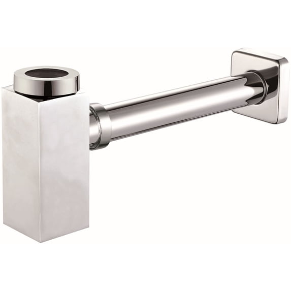 ALFI brand AB9026-PC Polished Chrome Solid Brass Square Modern Decorative Bottle P-Trap