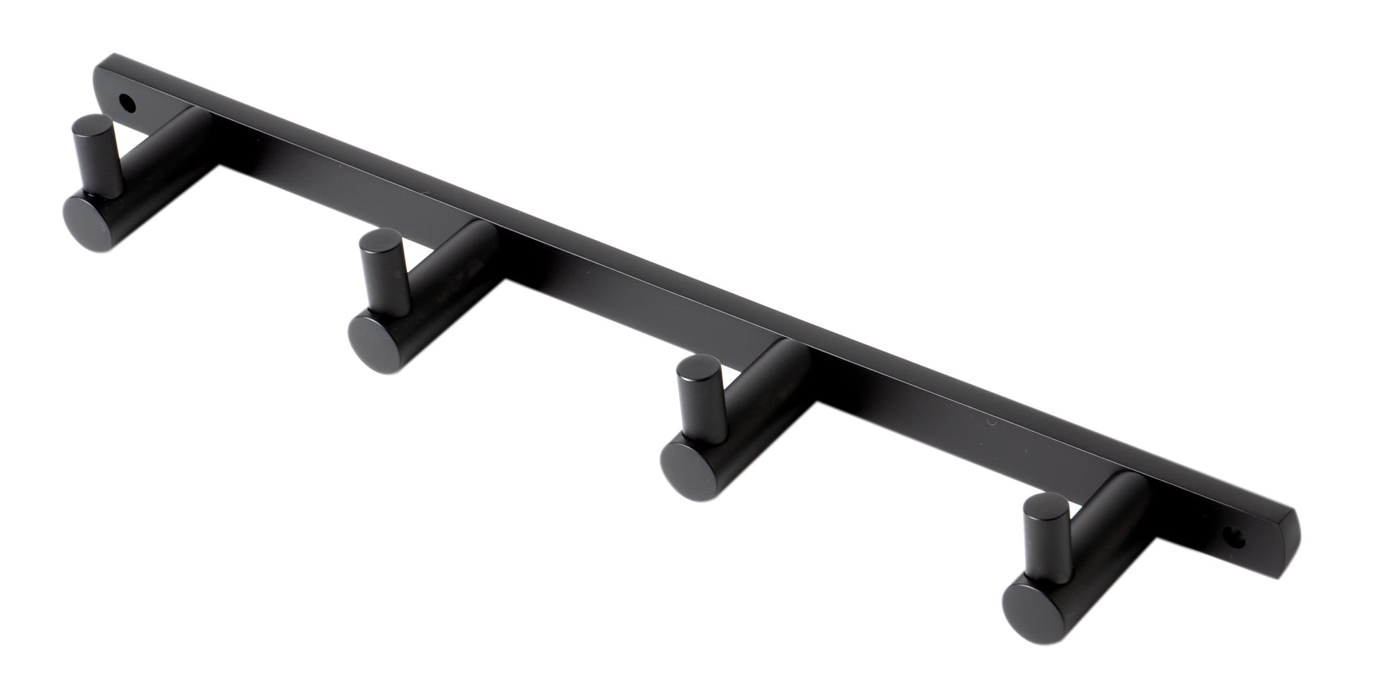 Black Matte Wall-Mounted 4 Prong Brass Hook Rack