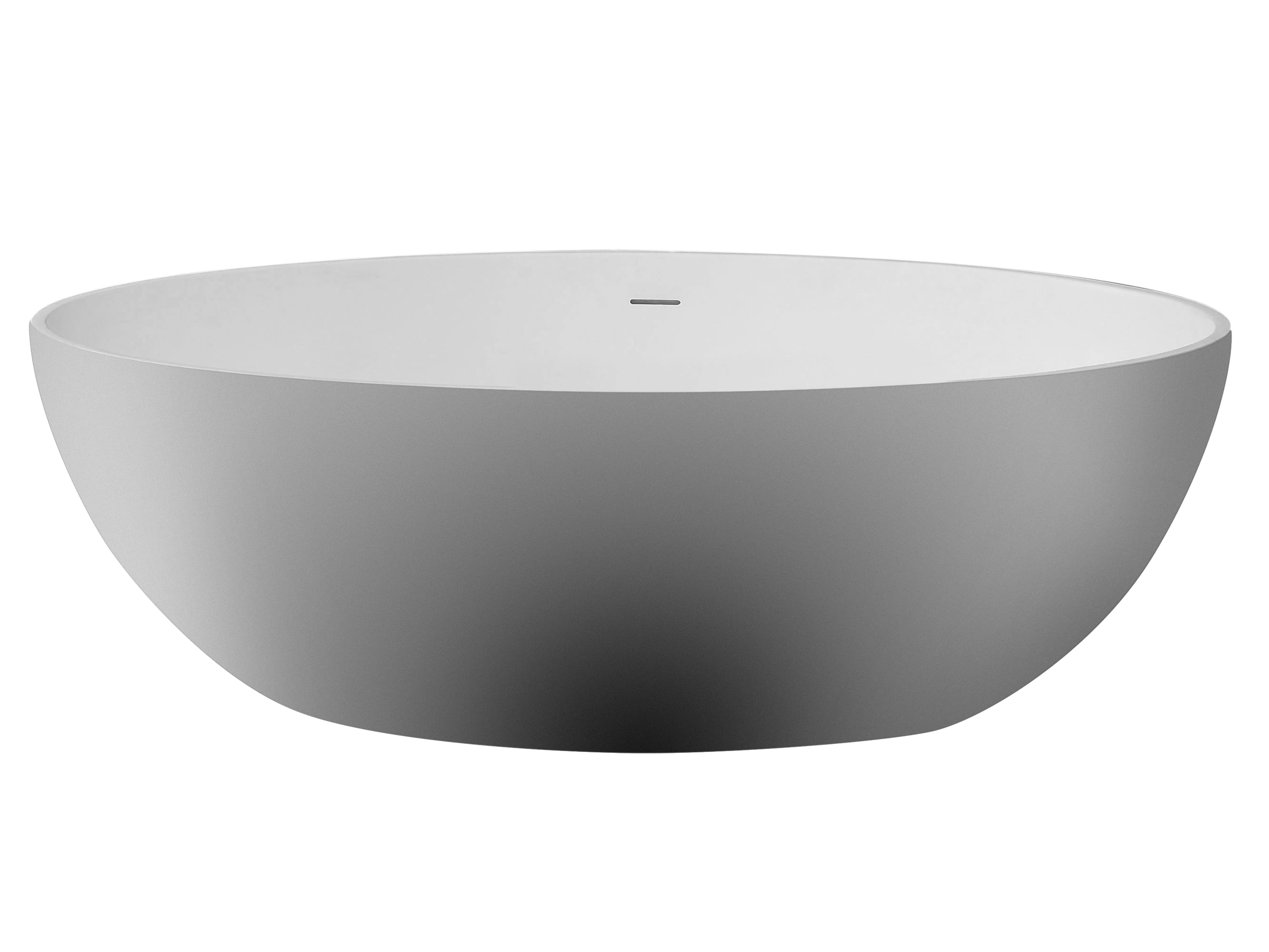 67'' Matte White Resin Freestanding Soaking Bathtub