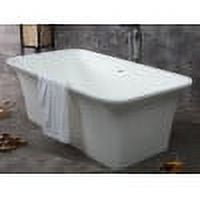 ALFI brand AB9942 67" White Rectangular Solid Surface Smooth Resin Soaking Bathtub