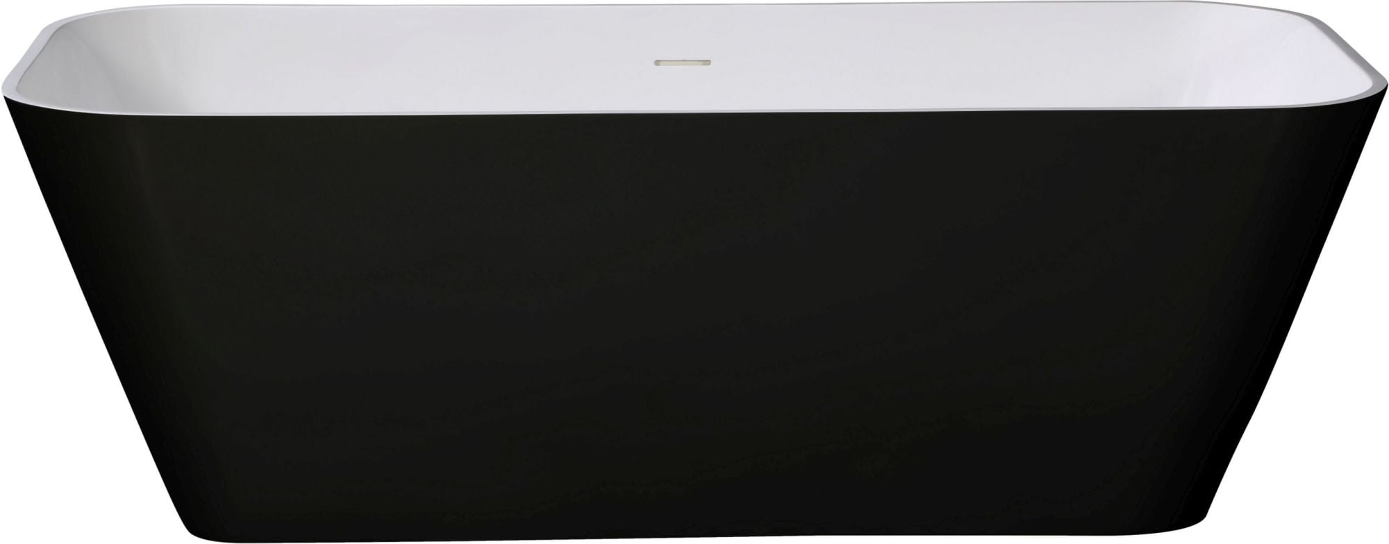70'' Black and White Matte Resin Freestanding Soaking Bathtub