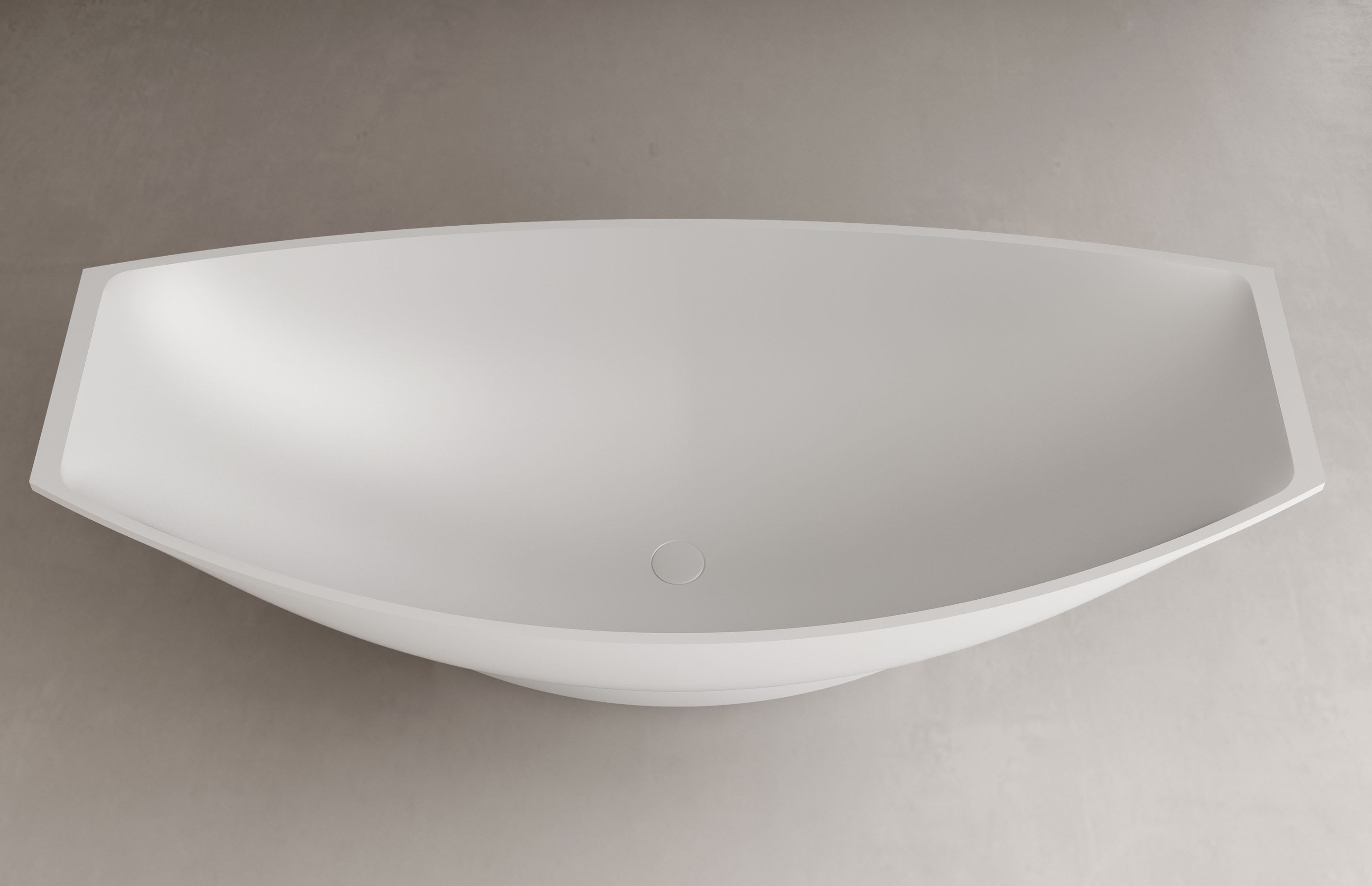 White Solid Surface Freestanding Hammock Style Bathtub