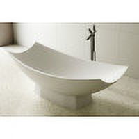 71" White Matte Solid Surface Freestanding Hammock Bathtub