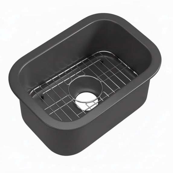 ALFI brand ABF1319UD Small 13"x19" Rectangle Fireclay Undermount or Drop In Prep Sink