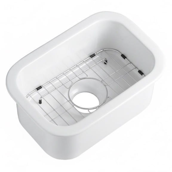 ALFI brand ABF1319UD Small 13"x19" Rectangle Fireclay Undermount or Drop In Prep Sink