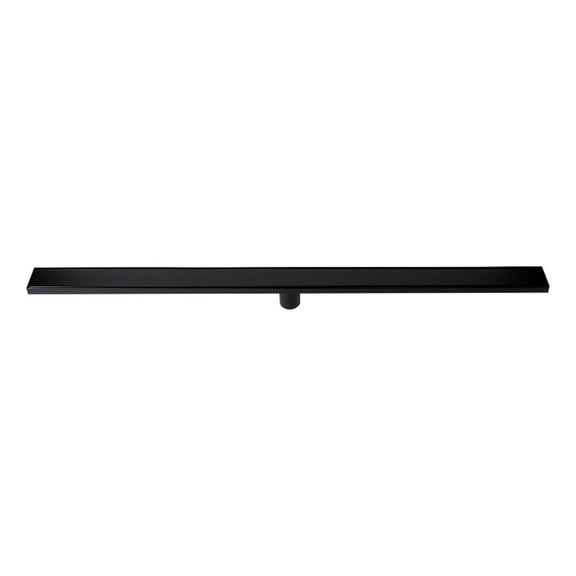 ALFI brand ABLD47B-BM 47" Black Matte Brushed Stainless Steel Linear Shower Drain with Solid Cover