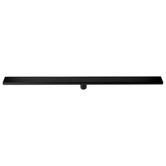 ALFI brand ABLD47B-BM 47" Black Matte Brushed Stainless Steel Linear Shower Drain with Solid Cover