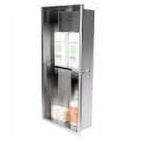 Polished Stainless Steel Double Shelf Shower Niche