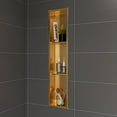 thumbnail image 1 of ALFI brand ABNP0836-BG 8" x 36" Brushed Gold PVD Stainless Steel Vertical Triple Shelf Shower Niche, 1 of 8