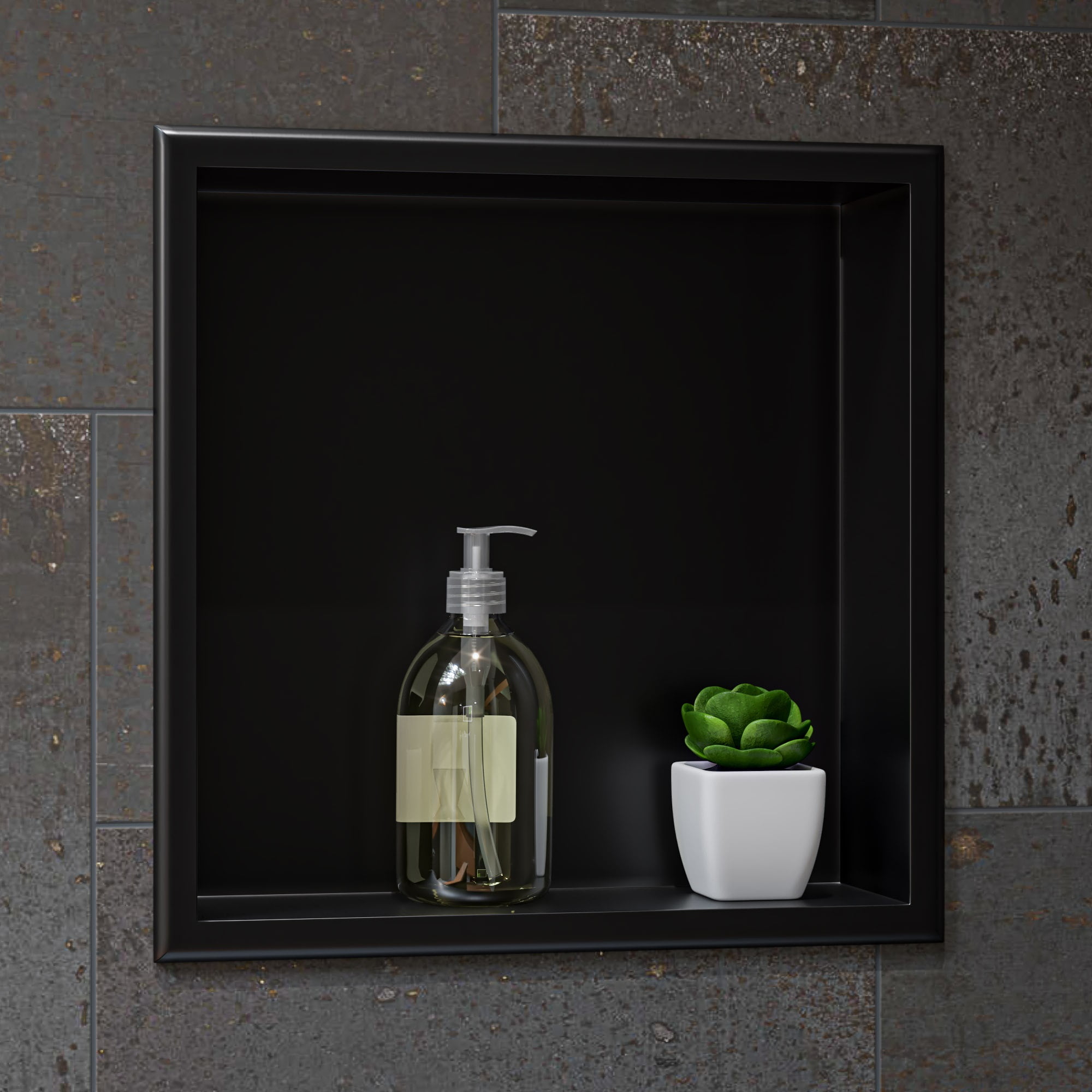 Brushed Black Stainless Steel Wall Mount Shower Niche