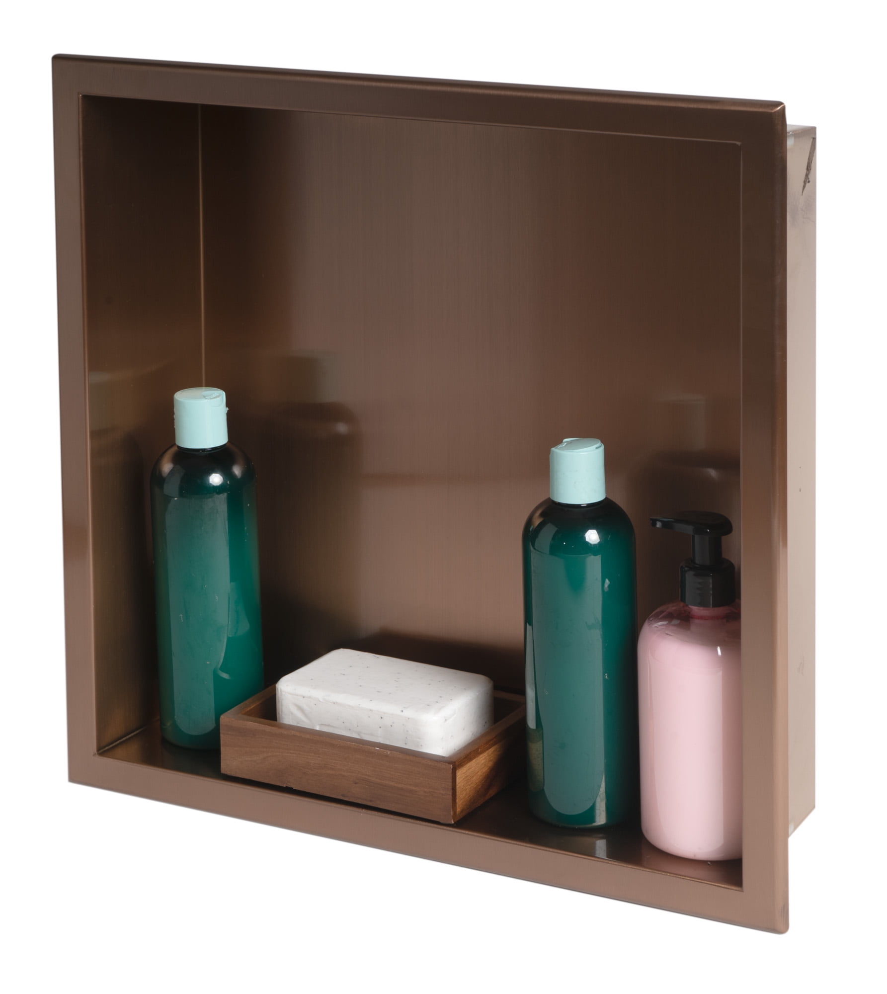 Brushed Copper 16" Square Stainless Steel Shower Niche
