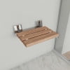 ALFI brand ABS16S-PC Polished Chrome 16" Folding Teak Wood Shower Seat Bench