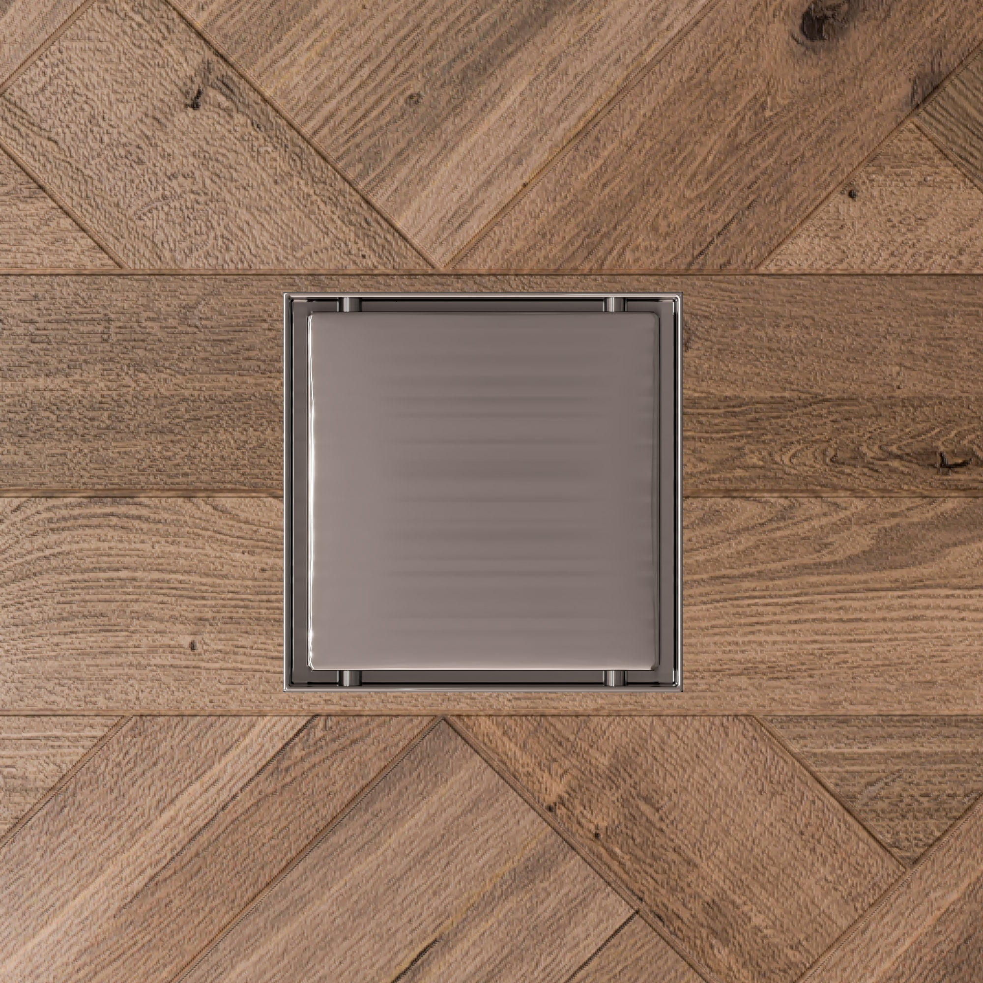 5.25'' Square Brushed Stainless Steel Shower Drain