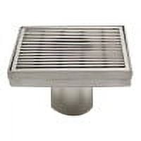 5.25'' Square Stainless Steel Shower Drain with Groove Lines