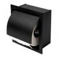 Black Matte Stainless Steel Recessed Toilet Paper Holder with Cover
