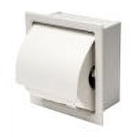 Matte White Stainless Steel Recessed Toilet Paper Holder with Cover
